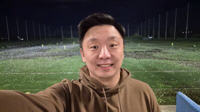 Justin on the golf course